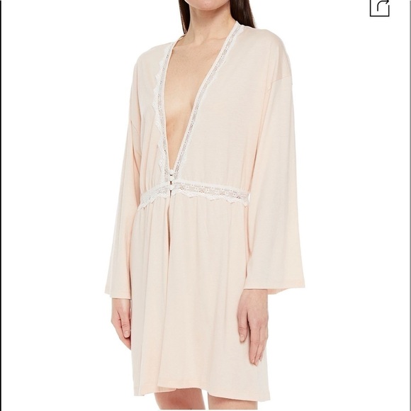 COSABELLA lace trim flirty sleep robe rose dawn - Picture 14 of 15